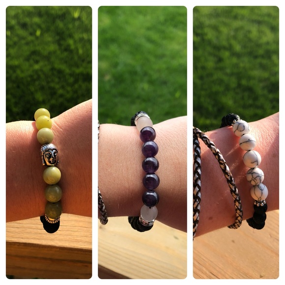 Three Lava Bead Bracelets - Picture 1 of 4